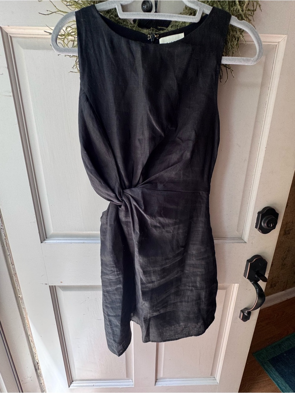 DISSH Black Sleeveless Twist-Front Mini Dress